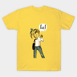 Girl Waving Hi! T-Shirt
